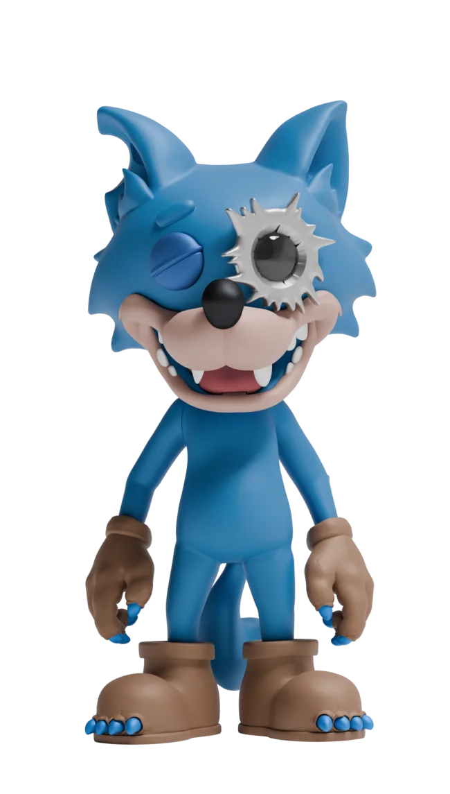 Front view of the official blue hard-shell WOWNNY wolf